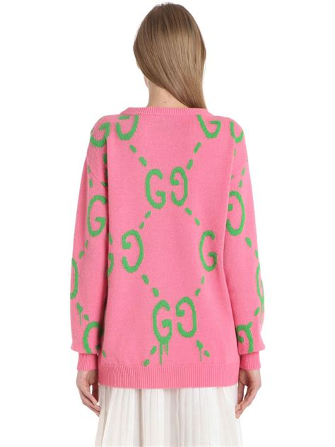 gucci cardigan sweater pink